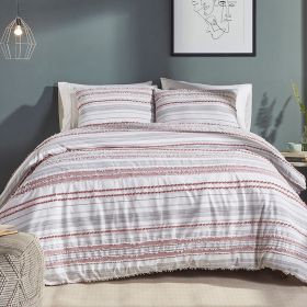 Diana Stripe Comforter (Color: BlushBlush, size: Queen Comforter Set)