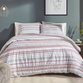 Diana Stripe Comforter (Color: BlushBlush, size: Twin Comforter Set)