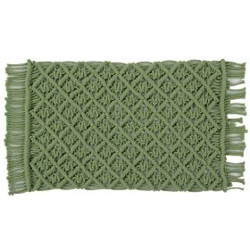 Macrame Solid Collection (Color: SageSage, size: 12" x 18" Set of 4)