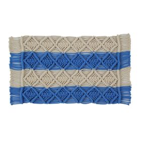 Macrame Multi Collection (Color: BlueBlue, size: 12" x 18" Set of 4)