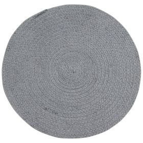 Cotton Solid Collection (Color: GrayGray, size: 15" Round (Set of 4))