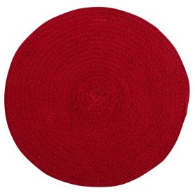 Cotton Solid Collection (Color: RedRed, size: 15" Round (Set of 4))