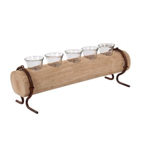 Grove Collection (Color: NaturalNatural, size: Light 5 Cup Log With Stand)