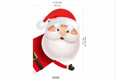 Santa Claus Magnetic Reflective Bulb Sticker (Option: SD03 Santa Claus)