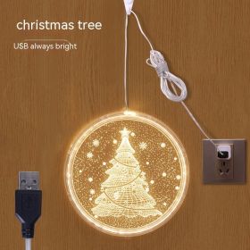 Christmas Decoration Holiday Indoor Ambience Light (Option: Christmas Tree USB-16cm Disc)