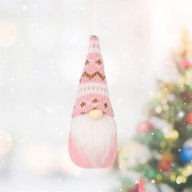 Christmas Decorations Christmas Knitted Small Pendant (Option: Pink Type A-Standard)