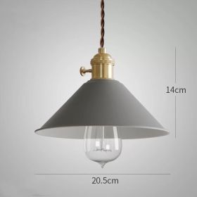 Nordic Macaron Twist Switch Dining Room Copper Chandelier (Option: Grey-Led bulb)