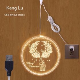 Christmas Decoration Holiday Indoor Ambience Light (Option: Elk USB-16cm Disc)