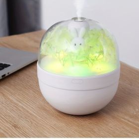 Creative Sweetheart Rabbit DIY Humidifier USB Mini Home Air Purifier Air Mini Cool Mist Preserved Flower Humidifier Preserved Flowers (Color: Green)