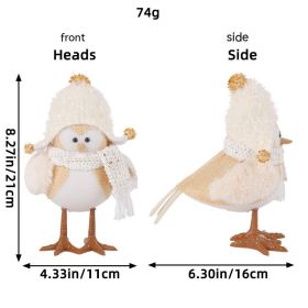 Jingchen Christmas Luminous Bird Christmas Gift Table Decorative Ornaments (Option: N3 12 White Round Cap)