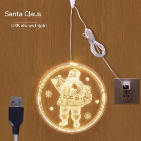 Christmas Decoration Holiday Indoor Ambience Light (Option: Santa Claus USB-16cm Disc)