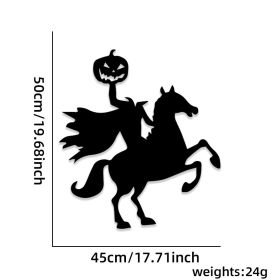 Halloween Decorations Skull Hand Pumpkin Door Sticker Felt Cloth (Option: Horse Riding Pumpkin)