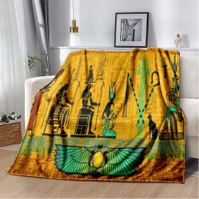 Ancient Egypt Mysterious Symbol 3D Digital Printing Flannel Nap Blanket Wholesale (Option: 18th-100*130cm)